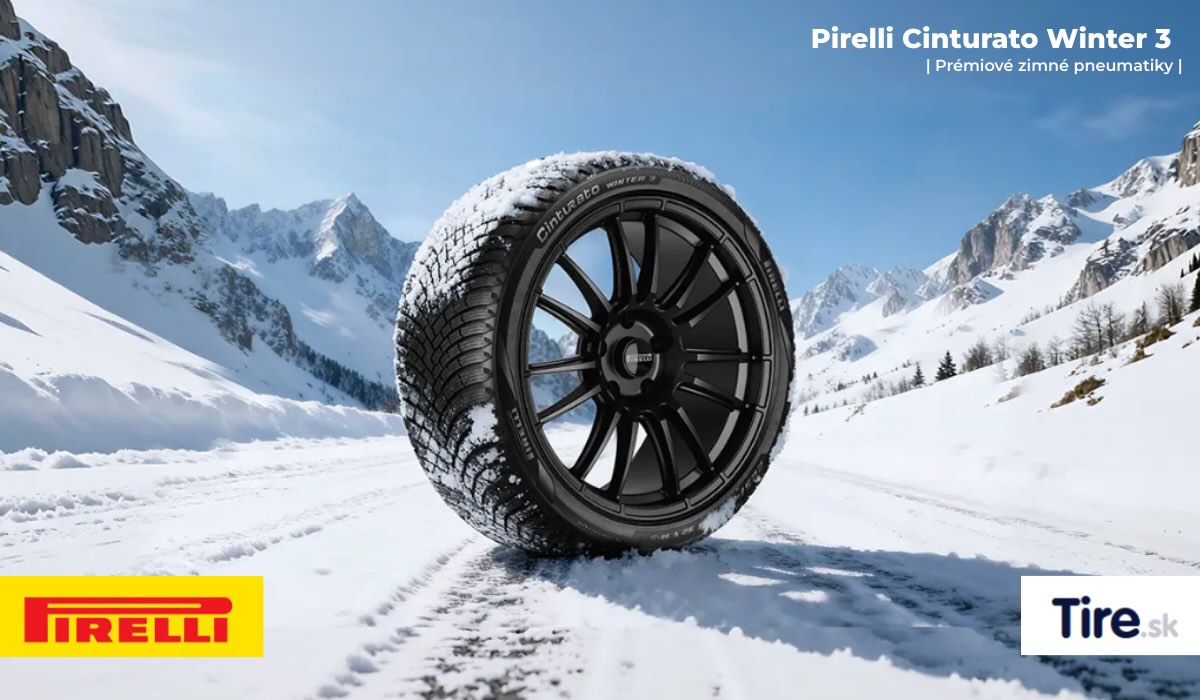 Zimná pneumatika Pirelli Cinturato Winter 3 Pirelli Cinturato Winter 3 – zimná pneumatika nasadená na aute, detail dezénu pri jazde na snehu.